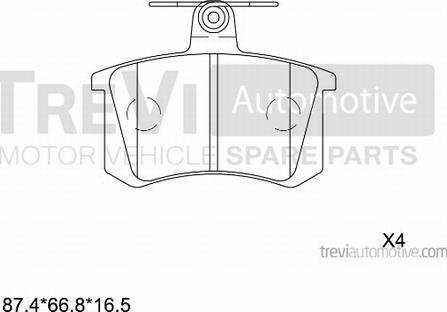 Trevi Automotive PF1347 - Kit de plaquettes de frein, frein à disque cwaw.fr