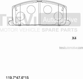 Trevi Automotive PF1350 - Kit de plaquettes de frein, frein à disque cwaw.fr