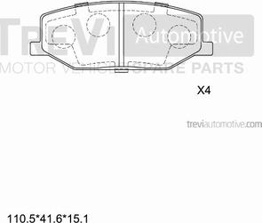 Trevi Automotive PF1358 - Kit de plaquettes de frein, frein à disque cwaw.fr