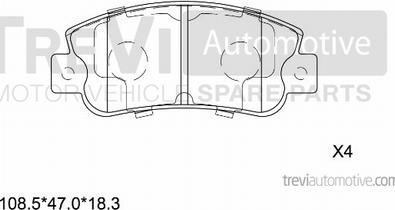 Trevi Automotive PF1353 - Kit de plaquettes de frein, frein à disque cwaw.fr