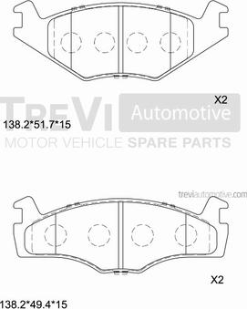 Trevi Automotive PF1357 - Kit de plaquettes de frein, frein à disque cwaw.fr