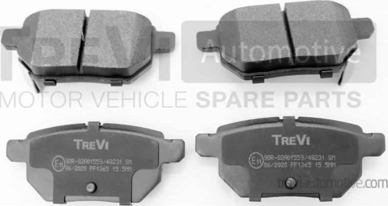 Trevi Automotive PF1365 - Kit de plaquettes de frein, frein à disque cwaw.fr