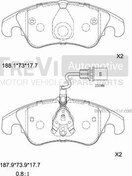 Trevi Automotive PF1366 - Kit de plaquettes de frein, frein à disque cwaw.fr