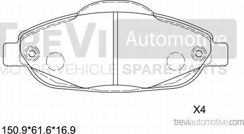 Trevi Automotive PF1360 - Kit de plaquettes de frein, frein à disque cwaw.fr