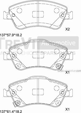 Trevi Automotive PF1368 - Kit de plaquettes de frein, frein à disque cwaw.fr