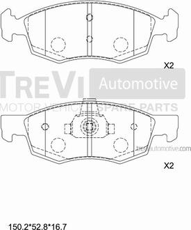 Trevi Automotive PF1362 - Kit de plaquettes de frein, frein à disque cwaw.fr