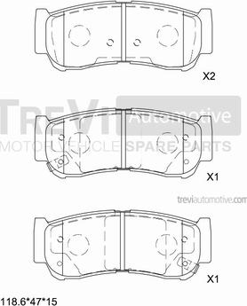 Trevi Automotive PF1309 - Kit de plaquettes de frein, frein à disque cwaw.fr