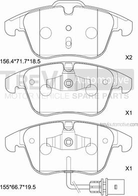 Trevi Automotive PF1304 - Kit de plaquettes de frein, frein à disque cwaw.fr