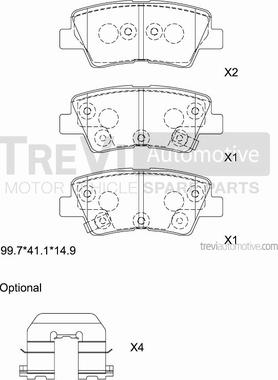 Trevi Automotive PF1306 - Kit de plaquettes de frein, frein à disque cwaw.fr