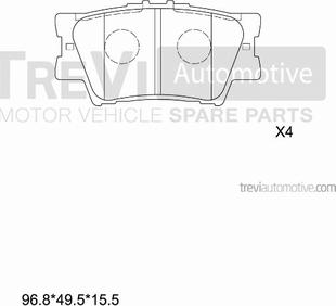 Trevi Automotive PF1302 - Kit de plaquettes de frein, frein à disque cwaw.fr