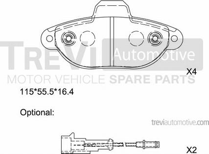 Trevi Automotive PF1319 - Kit de plaquettes de frein, frein à disque cwaw.fr