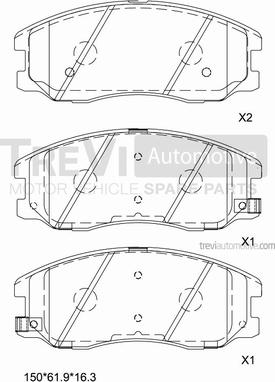 Trevi Automotive PF1315 - Kit de plaquettes de frein, frein à disque cwaw.fr