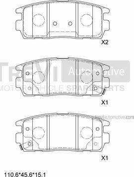 Trevi Automotive PF1316 - Kit de plaquettes de frein, frein à disque cwaw.fr