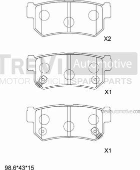 Trevi Automotive PF1318 - Kit de plaquettes de frein, frein à disque cwaw.fr