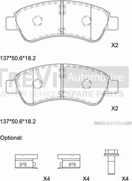 Trevi Automotive PF1381 - Kit de plaquettes de frein, frein à disque cwaw.fr