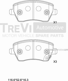 Trevi Automotive PF1383 - Kit de plaquettes de frein, frein à disque cwaw.fr