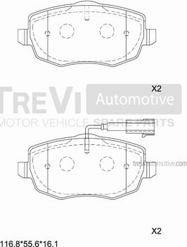 Trevi Automotive PF1336 - Kit de plaquettes de frein, frein à disque cwaw.fr