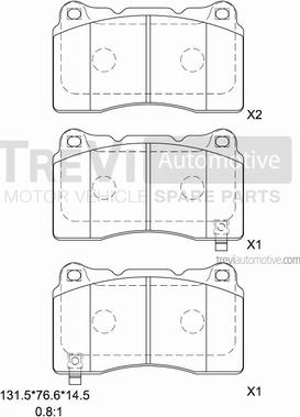 Trevi Automotive PF1330 - Kit de plaquettes de frein, frein à disque cwaw.fr