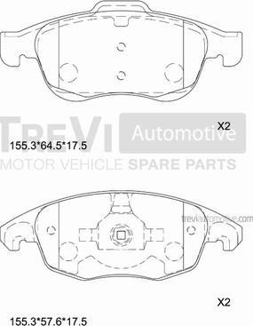 Trevi Automotive PF1331 - Kit de plaquettes de frein, frein à disque cwaw.fr