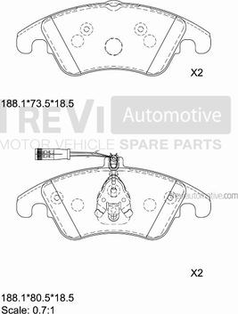 Trevi Automotive PF1338 - Kit de plaquettes de frein, frein à disque cwaw.fr