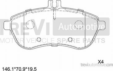 Trevi Automotive PF1337 - Kit de plaquettes de frein, frein à disque cwaw.fr