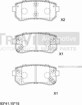 Trevi Automotive PF1329 - Kit de plaquettes de frein, frein à disque cwaw.fr