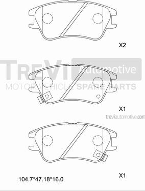 Trevi Automotive PF1325 - Kit de plaquettes de frein, frein à disque cwaw.fr