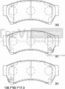 Trevi Automotive PF1379 - Kit de plaquettes de frein, frein à disque cwaw.fr