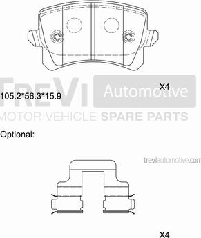 Trevi Automotive PF1376 - Kit de plaquettes de frein, frein à disque cwaw.fr