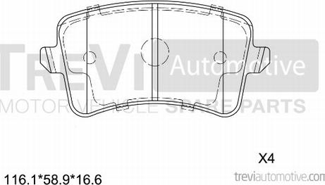 Trevi Automotive PF1371 - Kit de plaquettes de frein, frein à disque cwaw.fr