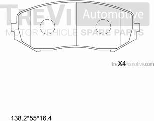 Trevi Automotive PF1378 - Kit de plaquettes de frein, frein à disque cwaw.fr