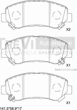 Trevi Automotive PF1372 - Kit de plaquettes de frein, frein à disque cwaw.fr