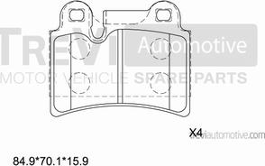 Trevi Automotive PF1294 - Kit de plaquettes de frein, frein à disque cwaw.fr