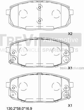 Trevi Automotive PF1291 - Kit de plaquettes de frein, frein à disque cwaw.fr