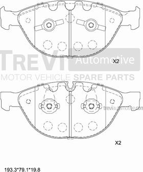 Trevi Automotive PF1297 - Kit de plaquettes de frein, frein à disque cwaw.fr