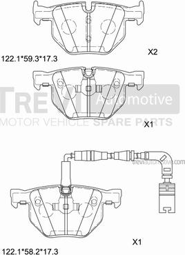 Trevi Automotive PF1249 - Kit de plaquettes de frein, frein à disque cwaw.fr