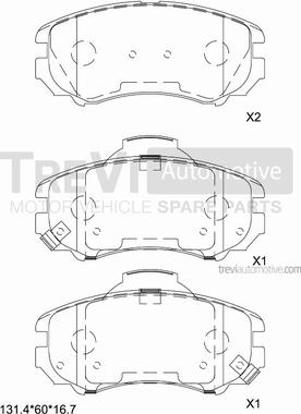 Trevi Automotive PF1244 - Kit de plaquettes de frein, frein à disque cwaw.fr