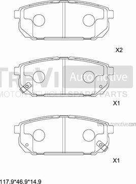 Trevi Automotive PF1246 - Kit de plaquettes de frein, frein à disque cwaw.fr