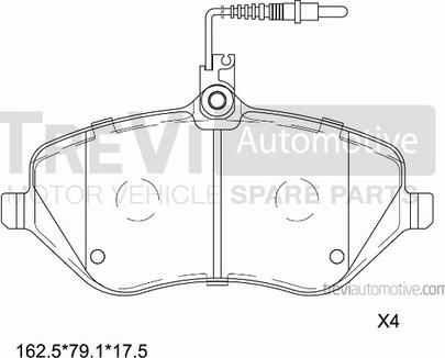 Trevi Automotive PF1240 - Kit de plaquettes de frein, frein à disque cwaw.fr