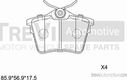 Trevi Automotive PF1241 - Kit de plaquettes de frein, frein à disque cwaw.fr