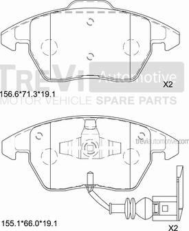 Trevi Automotive PF1242 - Kit de plaquettes de frein, frein à disque cwaw.fr