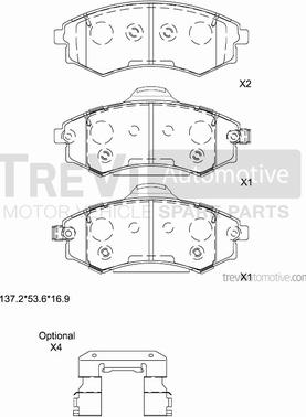 Trevi Automotive PF1247 - Kit de plaquettes de frein, frein à disque cwaw.fr