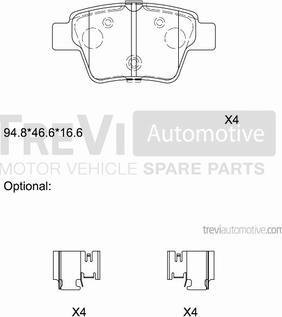 Trevi Automotive PF1259 - Kit de plaquettes de frein, frein à disque cwaw.fr