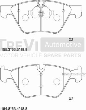 Trevi Automotive PF1256 - Kit de plaquettes de frein, frein à disque cwaw.fr