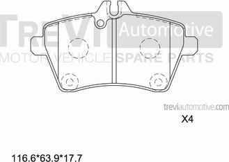 Trevi Automotive PF1250 - Kit de plaquettes de frein, frein à disque cwaw.fr