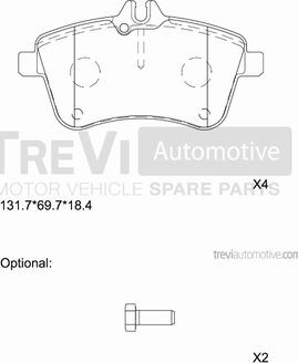 Trevi Automotive PF1251 - Kit de plaquettes de frein, frein à disque cwaw.fr