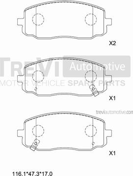 Trevi Automotive PF1258 - Kit de plaquettes de frein, frein à disque cwaw.fr