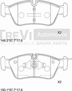 Trevi Automotive PF1252 - Kit de plaquettes de frein, frein à disque cwaw.fr