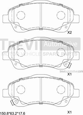 Trevi Automotive PF1209 - Kit de plaquettes de frein, frein à disque cwaw.fr