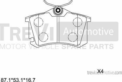 Trevi Automotive PF1204 - Kit de plaquettes de frein, frein à disque cwaw.fr